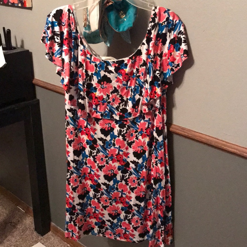 Off the shoulder multi colored dress